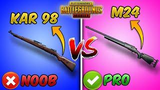 Kar98k vs M24 Ultimate Weapon Comparison (PUBG MOBILE) Guide/Tutorial (Bolt Action Sniper Rifles)