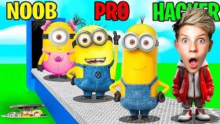 Can We Go NOOB to PRO to HACKER in MINION TYCOON!?! Prezley