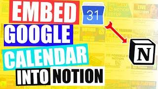 How To ADD GOOGLE CALENDAR To NOTION