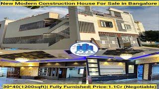 New Modern Construction House For Sale in Bangalore| 30*40(1200sqft)| Fully Furnished|SPC Realestate