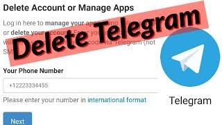How To Delete/Deactivate Telegram Account Permanently In Android Mobile/Ios