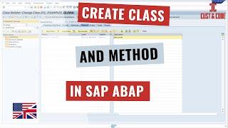 Create Class and Method in SAP ABAP [english]