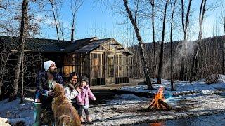 Winter Camping in REMOTE CABIN by Mississippi River Headwaters