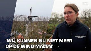 Korenmolen Wilhelmina kan nauwelijks draaien door hoge bomen