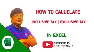 EN | How to Calculate Reverse tax calculation | Inclusive tax | Exclusive tax #msexcel #exceltips