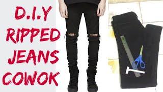 D.I.Y ripped jeans men | Indonesian diy
