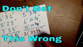 How to Add Feet and Inches with Fractions