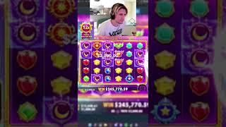 CRAAAAAAZY WIIIIIN ! XQC MASSIVE starlight princess win! #slotvideos #slots #bigwin