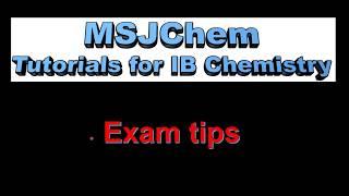 Exam tips for the IB chemistry exam (SL/HL)