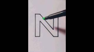 How to draw letter N #letter drawing #colourdrawing #art