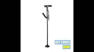 Travel Adjustable Folding Cane Walking Stick for Men and Women with Led Light and Cushion