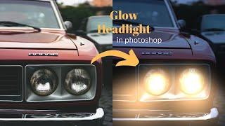 Car headlight glow effect in photoshop || Turn On Car Headlights in Photoshop || photoshop tutorials