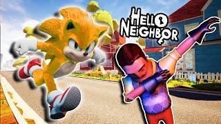 I Turned Sonic ORANGE = He MAAAD!!! | Hello Neighbor Mod