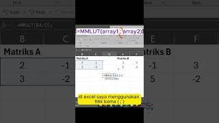 Cara Cepat & Mudah Pekalian Matriks Ordo 2x2 di Microsoft Excel  #excel #exceltips  #exceltutorial