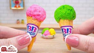 Frozen Miniature Baskin Robbins Fruit Ice Cream Recipe | ASMR Cooking Mini Food