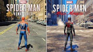 Spider-Man Remastered vs Spider-Man Miles Morales - Physics and Details Comparison