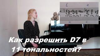 КАК РАЗРЕШИТЬ D7 (малый мажорный септаккорд) в 11 ТОНАЛЬНОСТЕЙ? СОЛЬФЕДЖИО МУЗЫКАЛЬНЫЙ КОЛЛЕДЖ