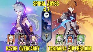C6 Razor Overcarry & C0 Tartaglia Superbloom | Spiral Abyss Version 4.7 | Genshin Impact