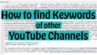 How to find Keywords of other YouTube Channels