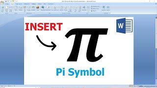 insert pi symbol in MS Word