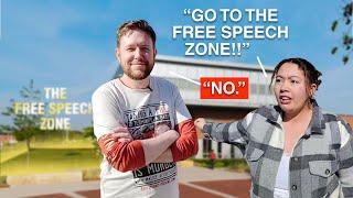 College Students Mad that We Aren't in the "Free Speech Zone"