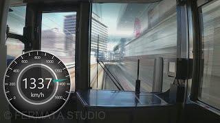 [Simulation] Imaginary Ride on the Supersonic Rapid Service Train in Osaka Japan, 73km in 5 min