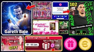 Official New Year 2025 Gifts & Gareth Bale  eFootball™ 2025 Free Players, Thursday Updates, Coins