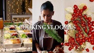 COOK WITH ME, meal prepping, leg workout, gym hair routine, cleaning up | VLOGMAS DAY 13