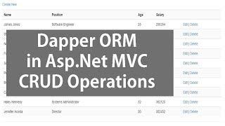 Asp.Net MVC and Dapper ORM - CRUD Operation Using SQL Server Database