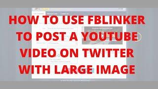 How to use fblinker to post a youtube video on Twitter with large image