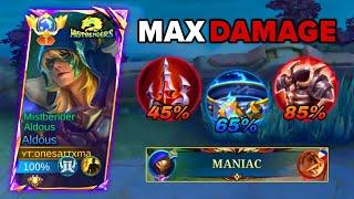 GLOBAL ALDOUS ABUSE THIS INSANE MAX DAMAGE BUILD AND EMBLEM IN RANKED GAME!! (must try this one!!)