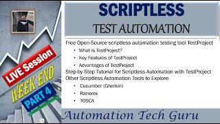 Live Session | Scriptless Test Automation - 4 | Test Project | Scriptless Automation Tools - TOSCA