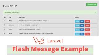 How To Show  Flash Message In Laravel Tutorial