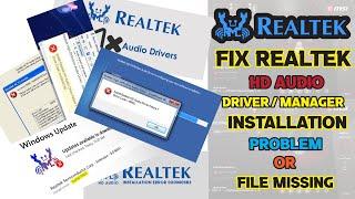 How to Fix Realtek Hd Audio Manager Install Problem । Realtek Installation Problem । #Realtek