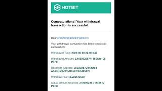 Hotbit Exchange Close / Withdraw and Transfer to other wallet