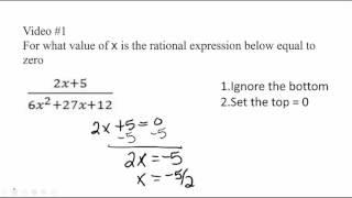 Where is a rational expression equal to zero or undefined