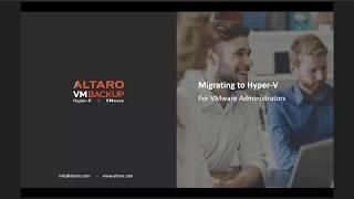 Migrating to Hyper V for VMware administrators