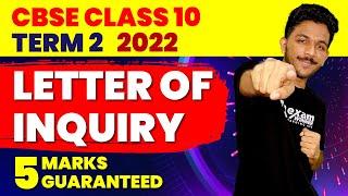 Letter of Inquiry - Format + Content | Class 10 English CBSE Term 2 | Exam Winner