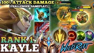 KAYLE 100% ATTACK DAMAGE BUILD! BRUTAL KILLING MACHINE - TOP 1 GLOBAL KAYLE BY Old Death - WILD RIFT