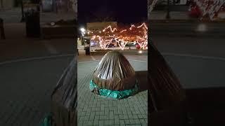 Lansdale kugel ball is covered up with a tarp for winter freeze protection