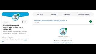 MuleSoft Developer I Certification Maintenance (Winter '25) | Salesforce