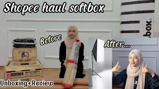 Shopee haul softbox || Unboxing+Review Softbox Alat Conten Creator⁉️