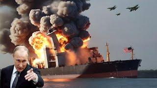 1 minute ago!  Russia brutally blows up 2 US cargo ships full of ammunition & fuel