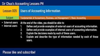 Lesson 005 - Users of Accounting Information