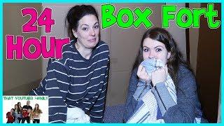 24 Hours - Overnight In Huge Box Fort Maze