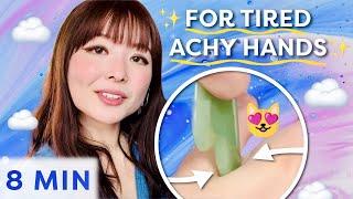 [8MIN] HAND ACUPRESSURE MASSAGE WITH GUA SHA TOOL FOR TIRED, ACHY HANDS | ASMR Follow Along Lémore