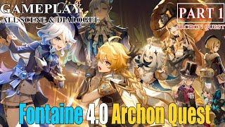 Fontaine Archon Quest Part 1 [JP DUB] | Prelude of Blancheur and Noirceur | Genshin Impact 4.0