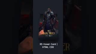 3D Hover Card | HTML CSS | #computersciencecourse #coding #codewithharry #webdesign #python #zendria