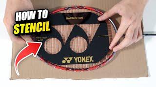 How To Stencil The Logo Onto Your Badminton Racket Strings TUTORIAL