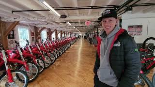 HUNDREDS OF MOTORCYCLES IN A 210 YEAR OLD FOOTBALL FIELD LONG FACTORY = UK FRIENDS SMILES FOR MILES!